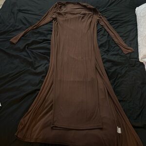 Fashion Nova Chocolate Long Sleeve Dress